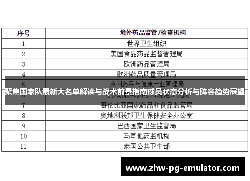 聚焦国家队最新大名单解读与战术前景指南球员状态分析与阵容趋势展望